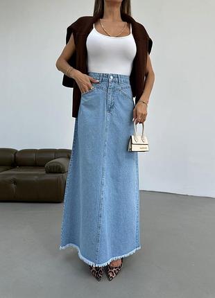 Юбка джинсовая длинная
