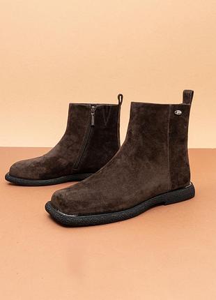 Женские утепленные ботинки замшевые коричневые демисезонные демисезонные 36-41 ботинки жеncе на флисе fabio monelli 1111631