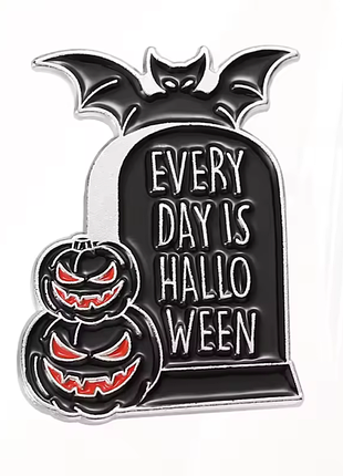 Металлический значок halloween wednesday брошь летучая мышь хэллоуин тыква gothic