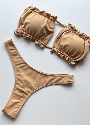 Купальник бежевый зі стрингами