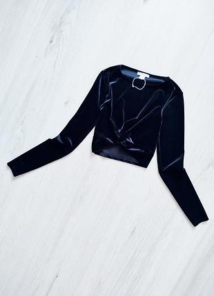 Нова красива стильна укорочена кофта кофтинка велюрова бархатна оксамитова