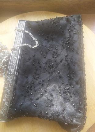 Клатч атлас бисер кружево frangi
