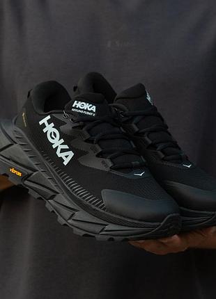 Кросівки демісезонні шкіряні hoka підкладка gore-tex колір чорний 59067