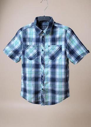 Рубашка в клетку c&amp;a для мальчика с коротким рукавом р. 128