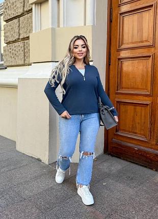 Жіночий лонгслів в рубчик | 0131