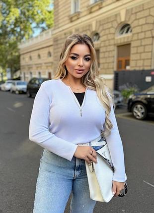 Жіночий лонгслів в рубчик | 0131