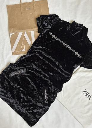 Платье из велюра пайетки стразы.