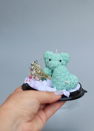 🕯романтические свечи из натурального воска, бирюзовый цвет