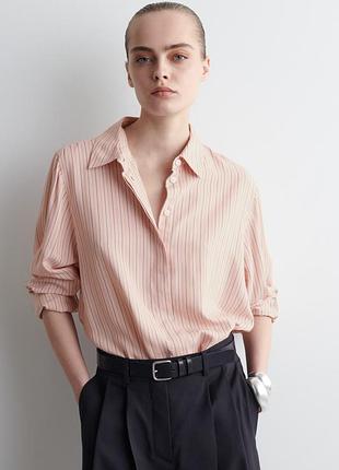 Сорочка жіноча cos relaxed striped shirt / 40 нюанс