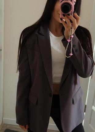 Сірий жакет pull&bear