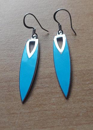 Красивые винтажные серьги в стиле клуазоне от фирмы fish