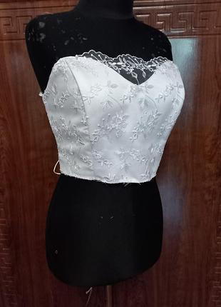Корсет-лиф свадебный (заготовка) для пошива платья, белый, 48-52 размер укр. новый (разпродаж склад.залишков)