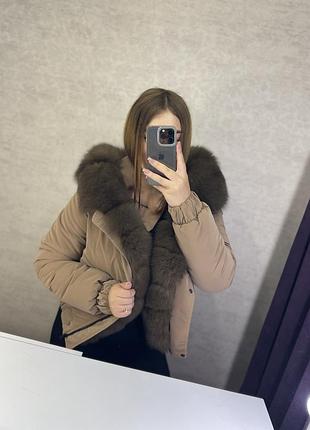 Бомбер з хутром песця