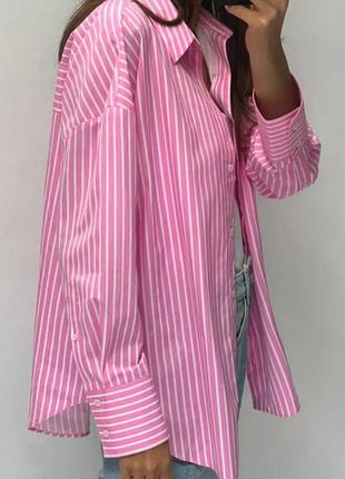 Брендова вільна сорочка в смужку h&m