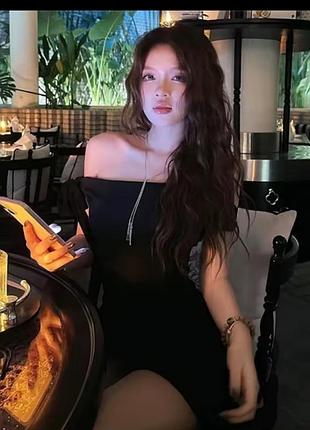 Женская мини-платье sylcue в сетчатом стиле в стиле печворк с рюшами и открытыми плечами.