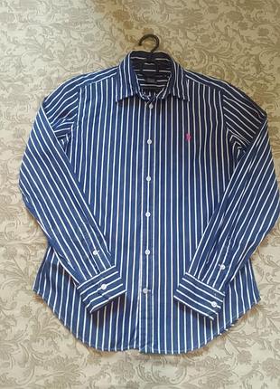 Оригинальная женская новая рубашка в полоску ralph lauren ральф лаурен деловой стиль