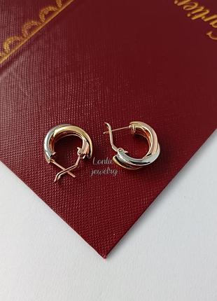 Брендовые серьги в стиле картье тринити