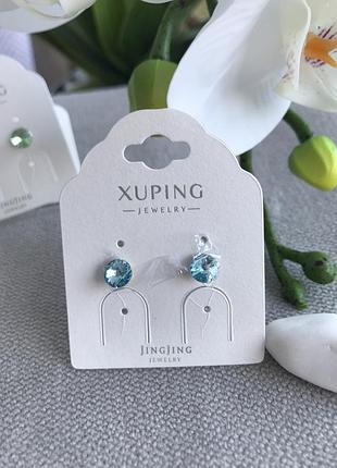 Сережки гвоздики з кристалом сваровскі