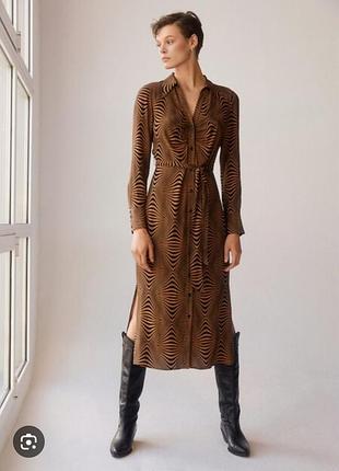 Платье рубашка миди mango