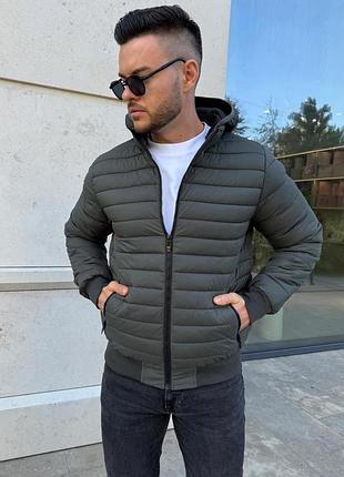 Мужская куртка демисезон с капюшоном осень весна
