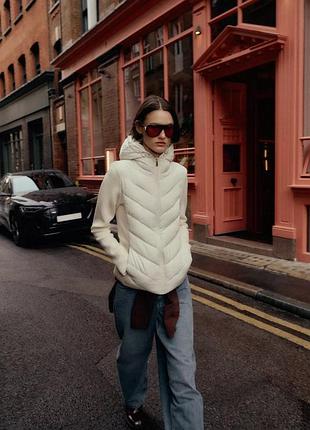 Куртка жіноча біла стьобана zara new