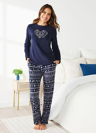 Пижама флисовая, теплая esmara темно-синий, разноцветный