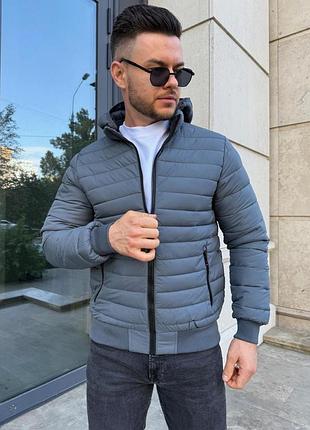 Мужская куртка демисезон с капюшоном осень весна