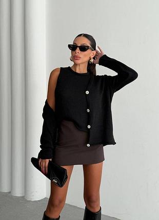 Стильный мягкий комплект кардиган с топом