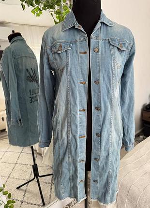 Джинсовая рубашка, тренс, на застежке