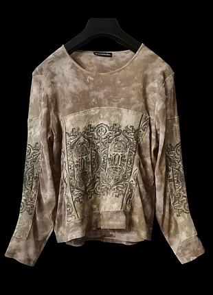 Лонгслив дизайнерский  с картиной лонгслив ангора шерсть сетка niceconnection