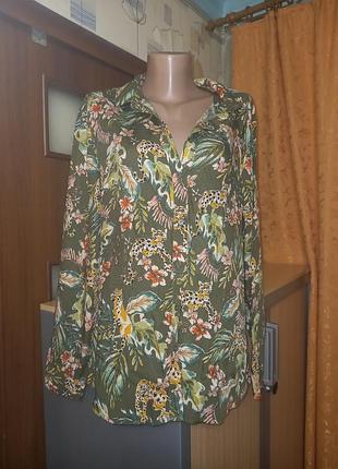 Яркая, комфортная рубашка, размер l - 16 - 50