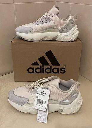 Оригінальні чоловічі кросівки adidas zx22 boost у стильному бежево-сірому кольорі