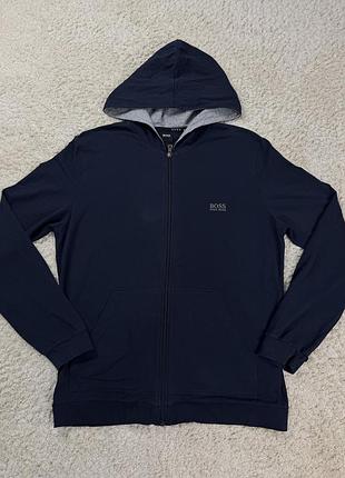Чоловіча спортивна повсякденна кофта з капюшоном синя hugo boss