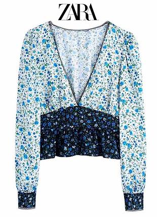 Новая блуза рубашка с рюшами s 8393/357/060 zara