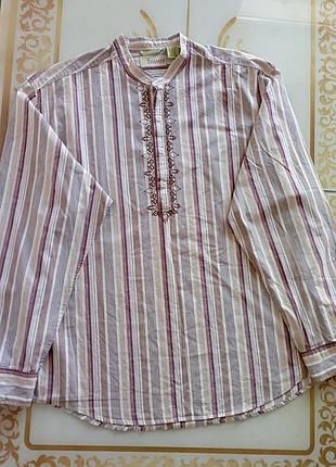 Рубашка мужская в этно стиле с вышивкой, вышиванка cubavera