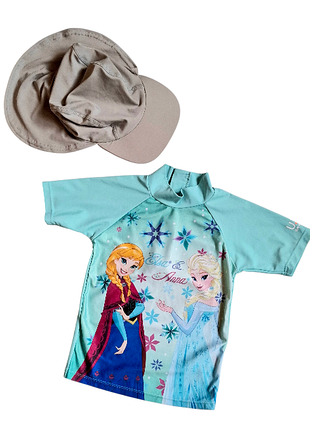 Купальник frozen ельза та анна футболка з кепкою на 3 роки