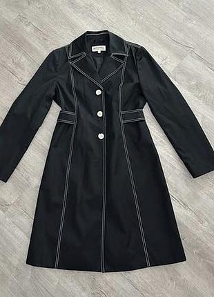 Плащ пальто тренч michael kors чорний з білою строчкою розмір м