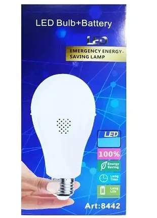 Аккумуляторная аварийная светодиодная led лампочка y-3920 15w e27 светильник на 2 аккумуляторах