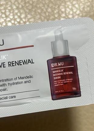 Шикарний 🔥домашний  пилинг с 18 % миндальной кислотой dr.wu / mandelik (mandelic) intensive renewal serum .