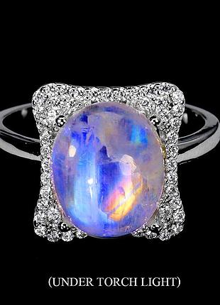 Каблучка срібло 925 натуральний місячний камінь