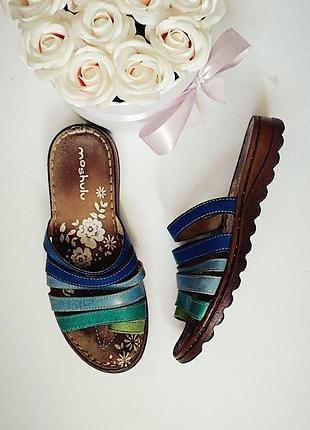 Брендові босоніжки шльпанці жіночі шкіра moshulu р-р 38
