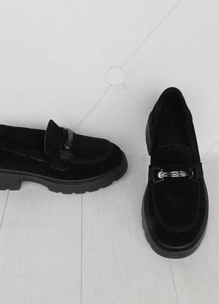 Кожаные, натуральные замшевые туфли, лоферы 36 размера