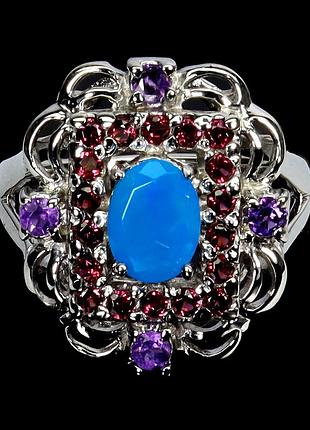 Каблеск серебро 925 натуральный опал аметист гранат