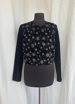 Вінтаж жакет оксамит болеро готичний готический дефект