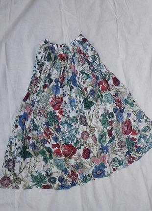 100% вискоза, винтажная миди юбка, цветочный принт, 2 хл, 🤍