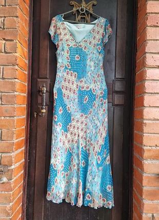 Сукня максі  100% шовк phase eight плаття платье шовкова шелк шелковое квітковий макси довге