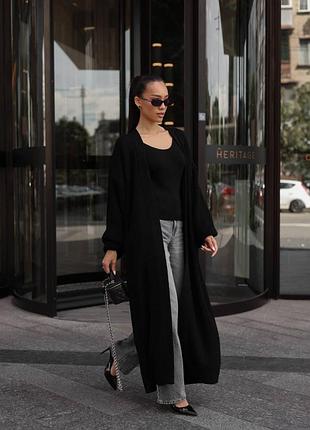 Комплект двійка кардиган максі та топ з преміальної пряжі