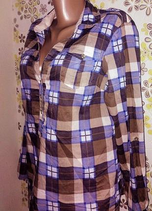 Стильная женская рубашка в клеточку, женская рубашка, сорочка, женская одежда