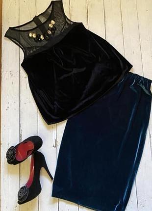 Оксамитова спідниця футляр дуже красивого кольору