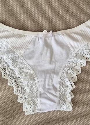 Женские удобные белые трусы хорошего качества, нижнее белье, бамбук, размер m - l.